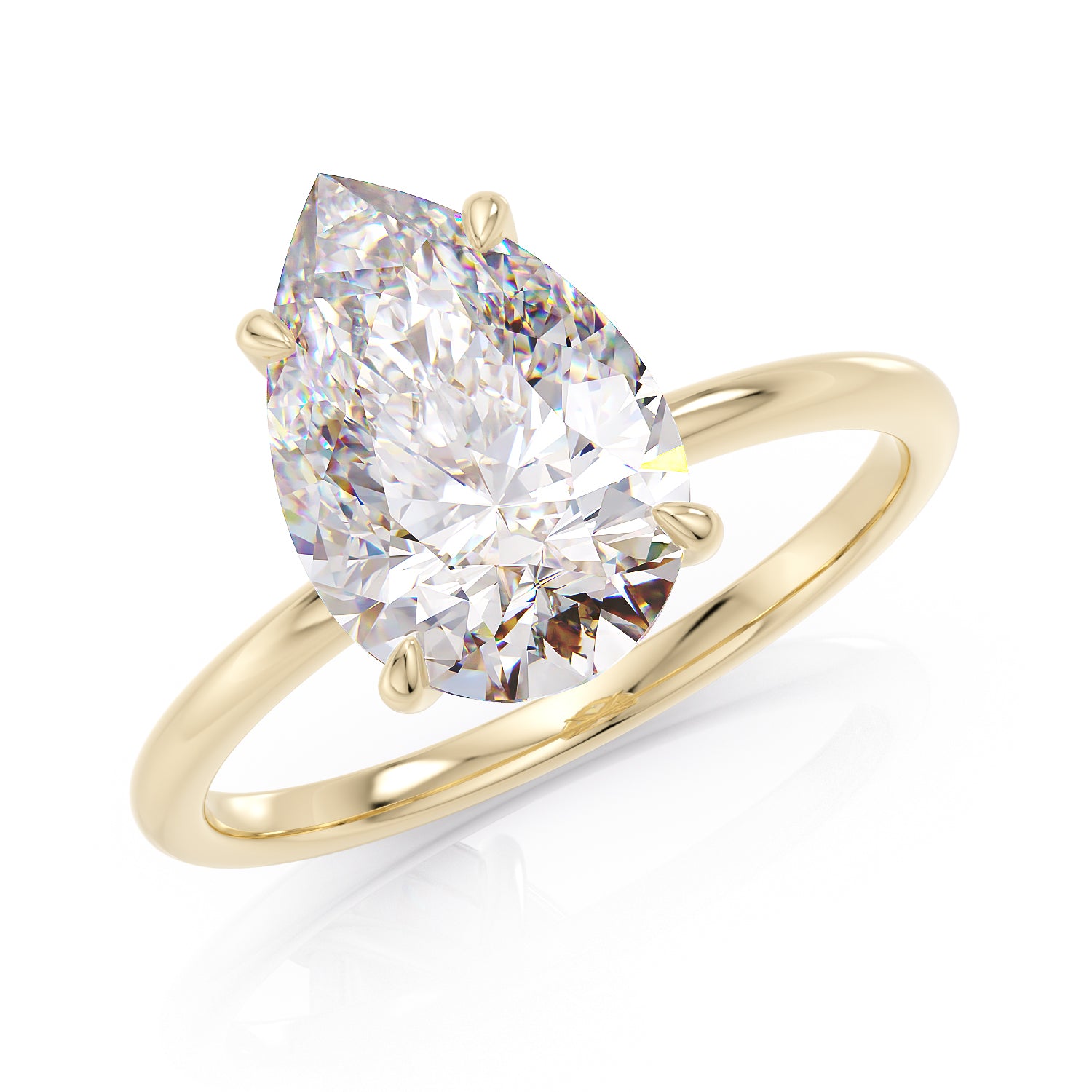 Pear stone ring