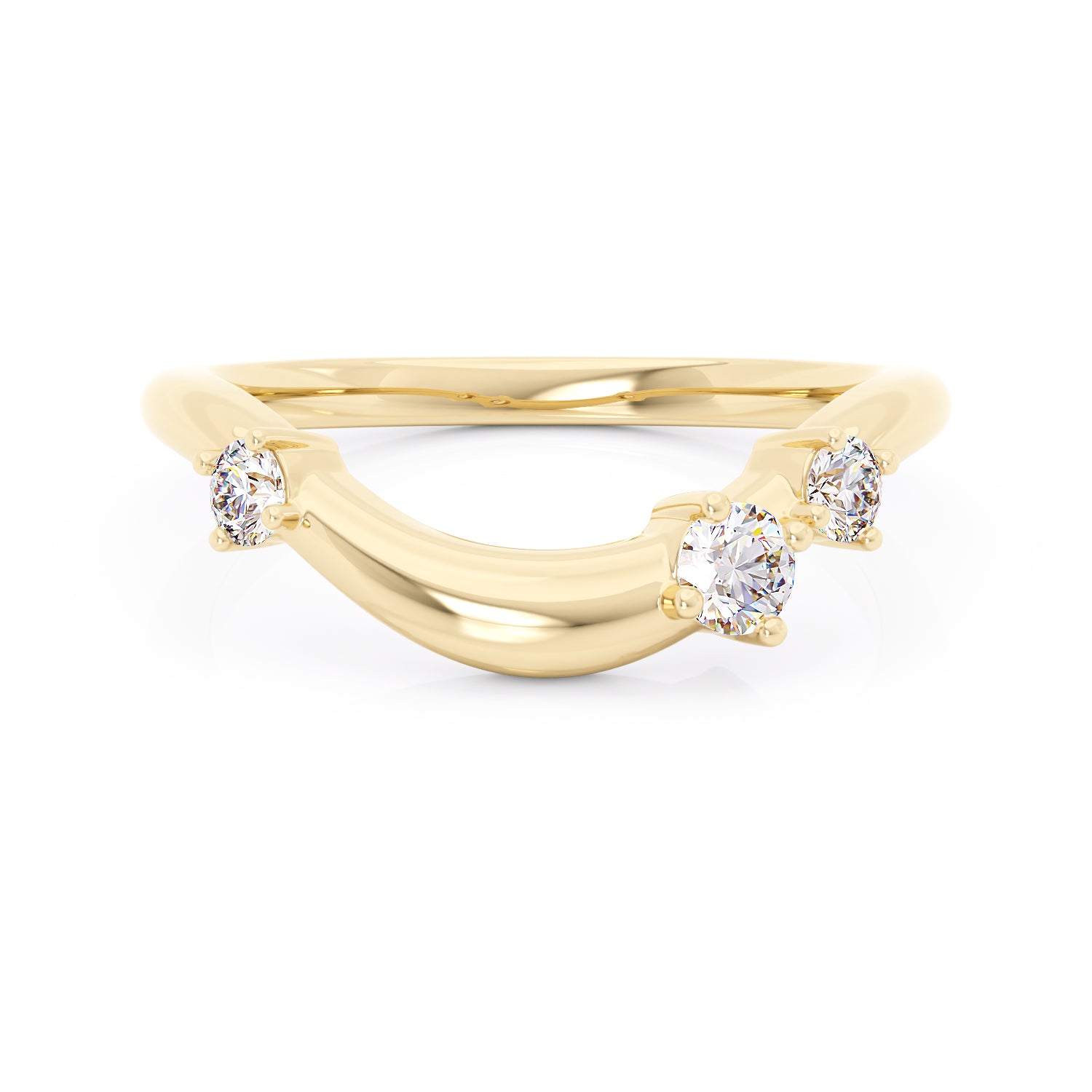 Curved band with round stones