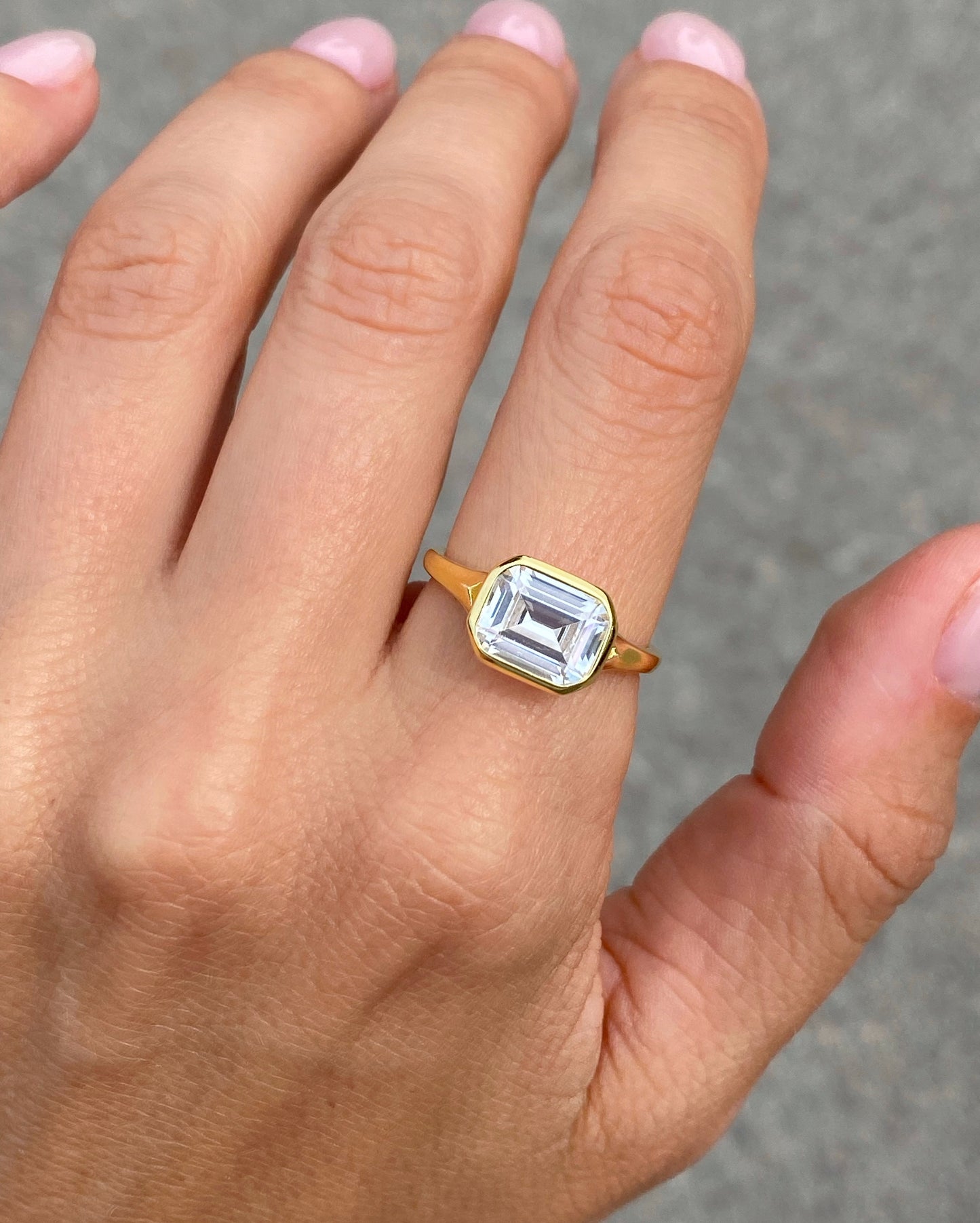 Emerald Cut stone ring