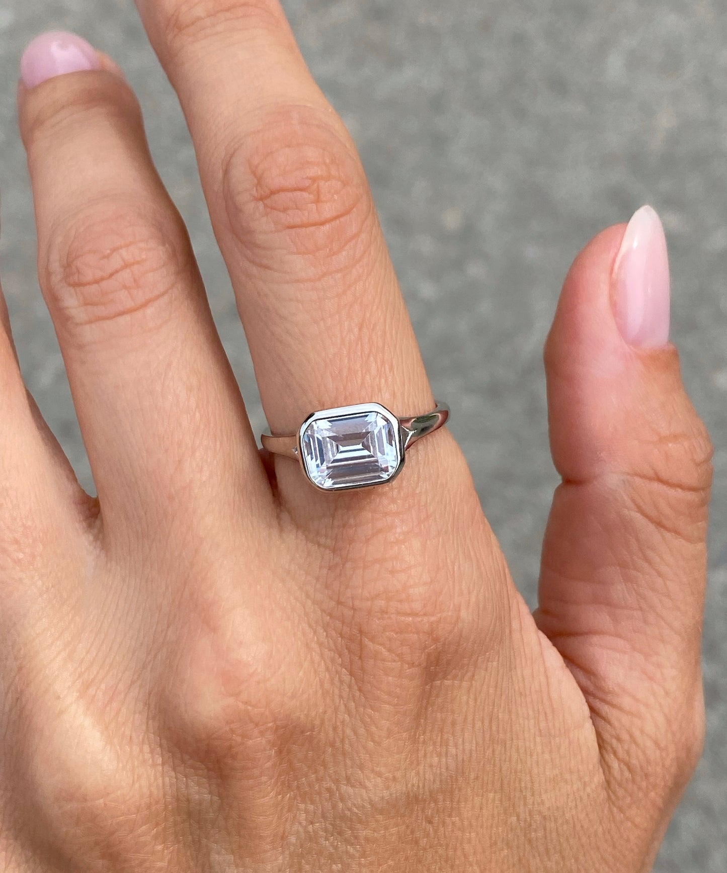 Emerald Cut stone ring