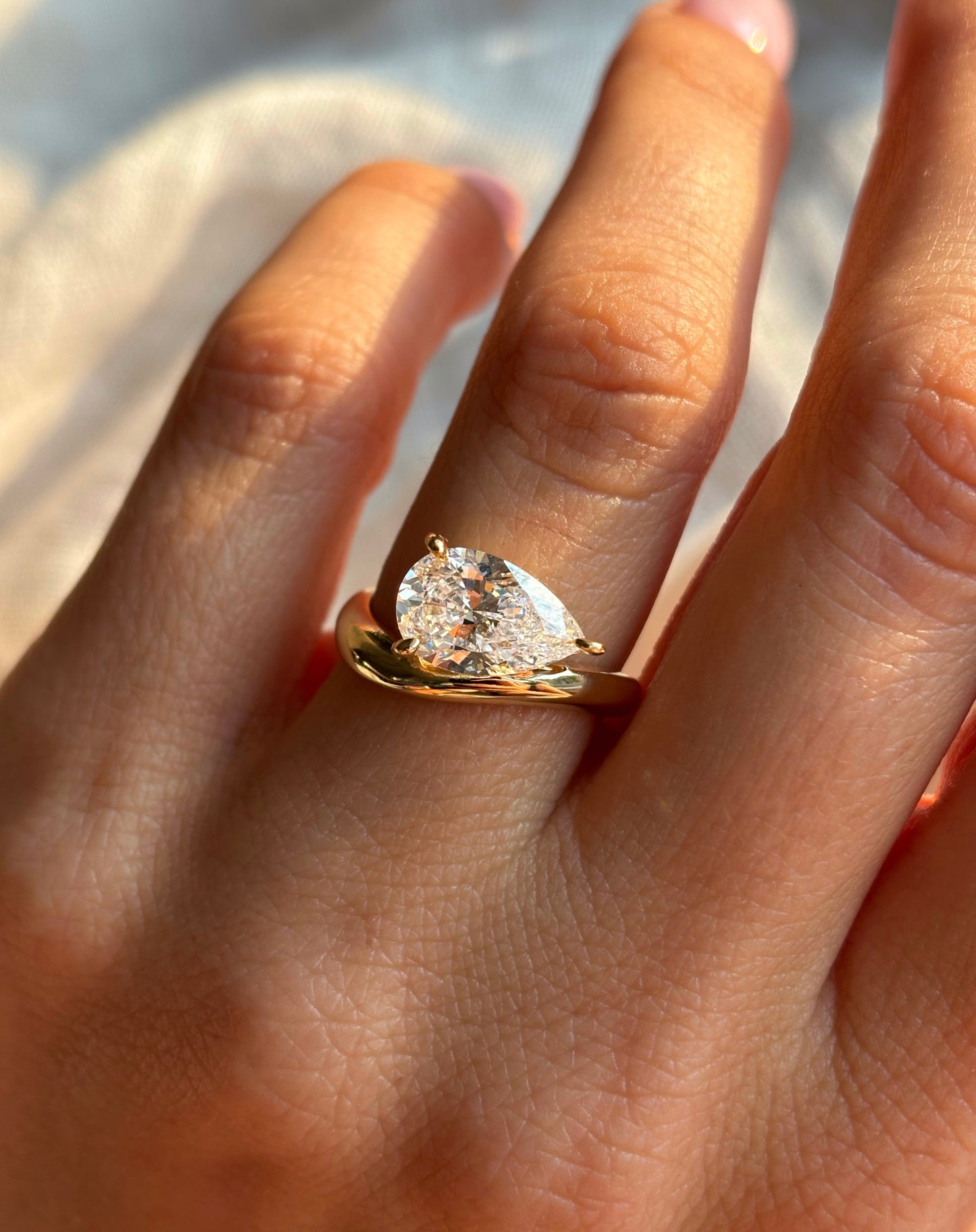 Pear cloud ring