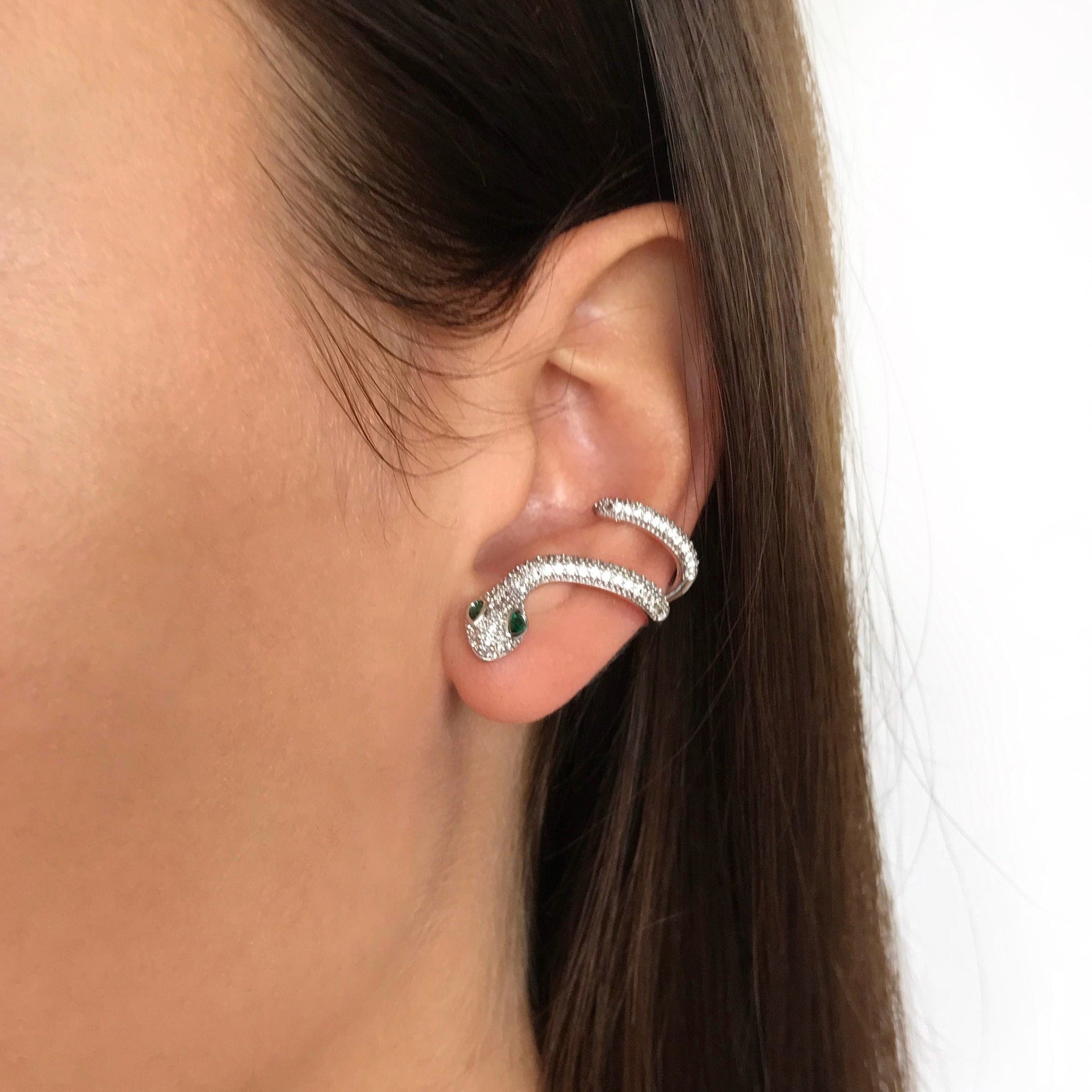 Snake climber earrings