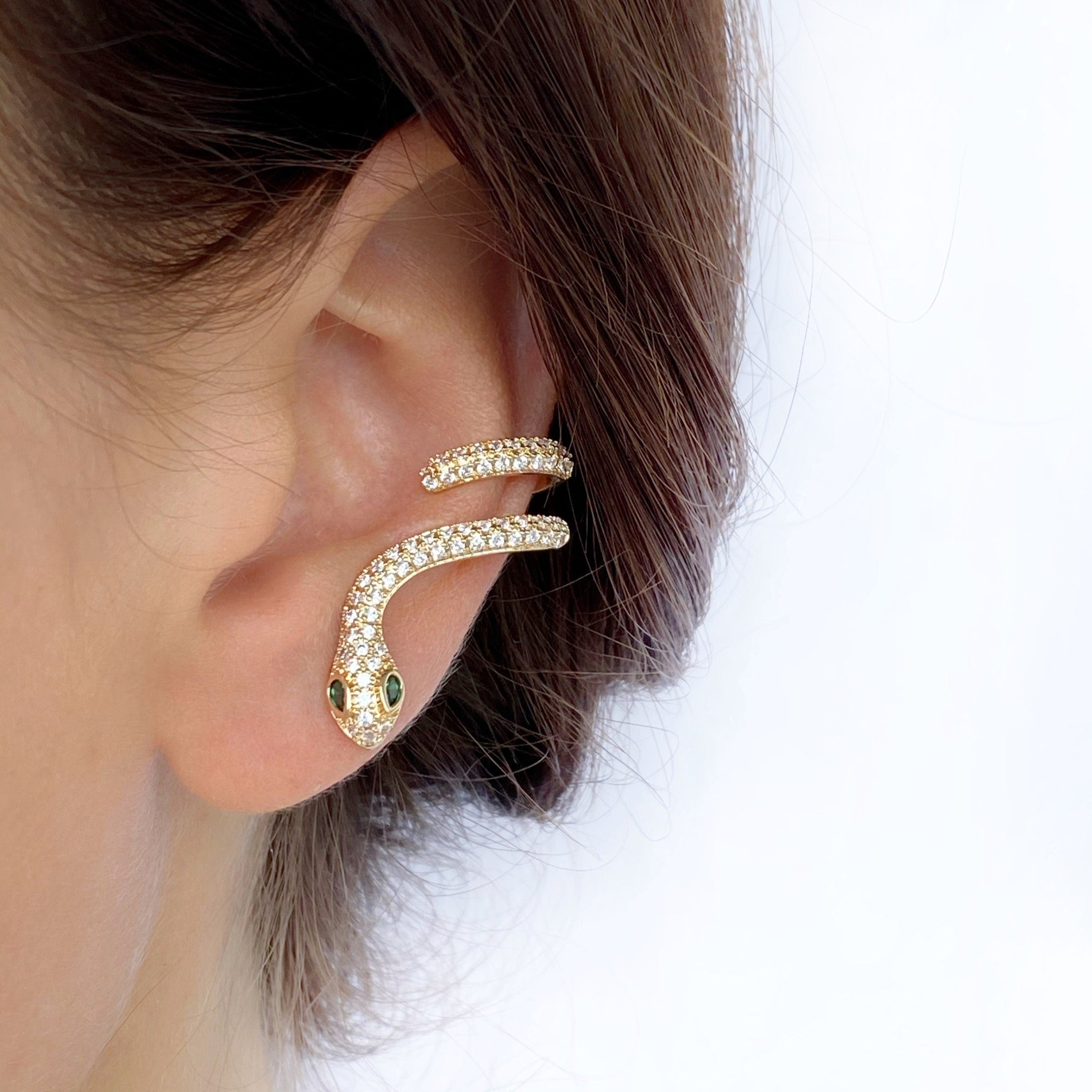 Snake climber earrings